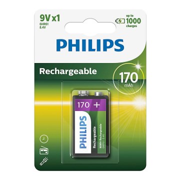 Philips 9VB1A17/10 - Ladattava MULTILIFE NiMH-paristo/9V/170 mAh