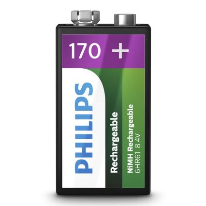 Philips 9VB1A17/10 - Ladattava MULTILIFE NiMH-paristo/9V/170 mAh