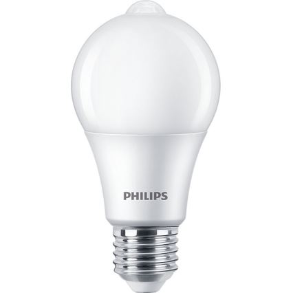 Philips A60 E27/8W/230V 2700K LED-lamppu anturilla