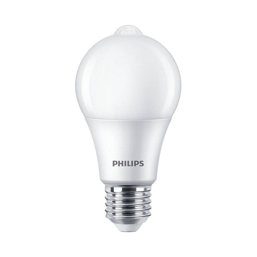 Philips A60 E27/8W/230V 2700K LED-lamppu anturilla