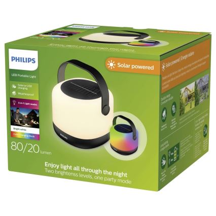 Philips - LED RGBW himmennettävä aurinkokäyttöinen kannettava lamppu ALULA LED/1,2W/5V 1200 mAh IP44