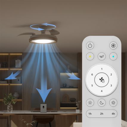 Philips - himmennettävä LED-kattovalaisin tuulettimella BLISS LED/35W/230V ruskea + kaukosäädin