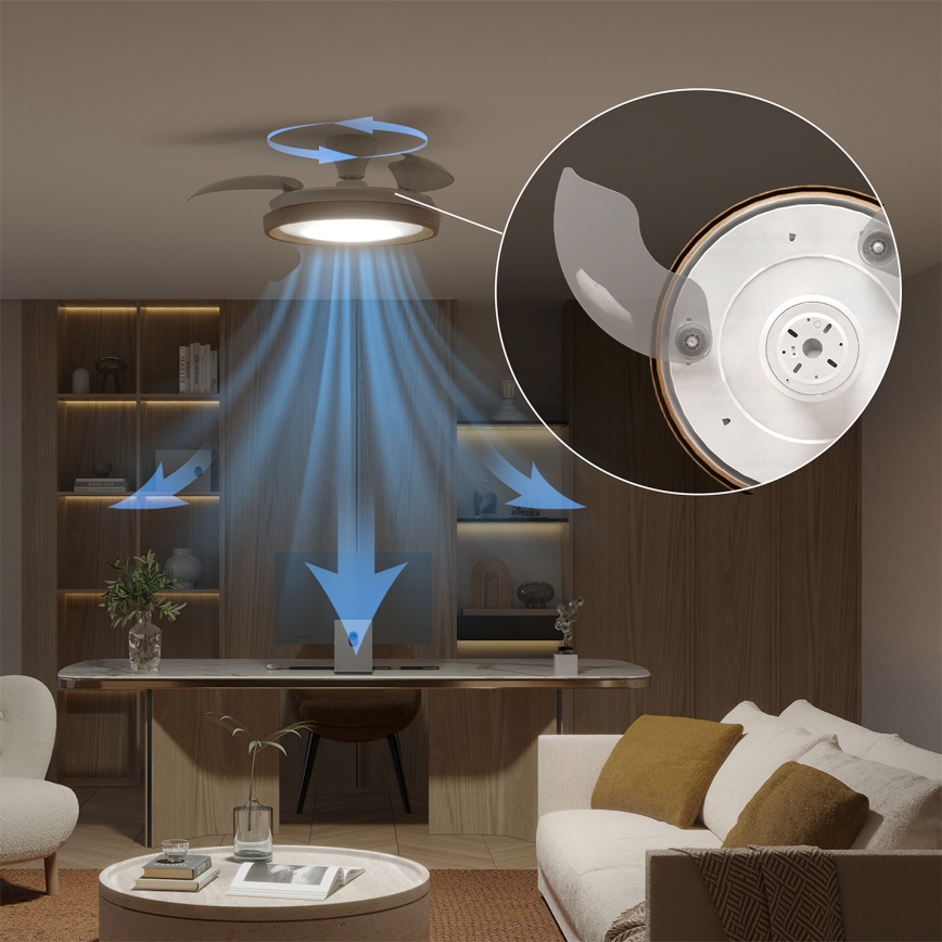 Philips - himmennettävä LED-kattovalaisin tuulettimella BLISS LED/35W/230V ruskea + kaukosäädin
