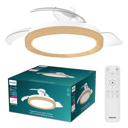 Philips - himmennettävä LED-kattovalaisin tuulettimella BLISS LED/35W/230V ruskea + kaukosäädin