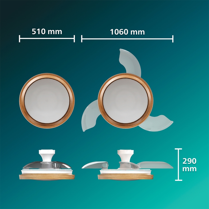 Philips - himmennettävä LED-kattovalaisin tuulettimella BLISS LED/35W/230V ruskea + kaukosäädin