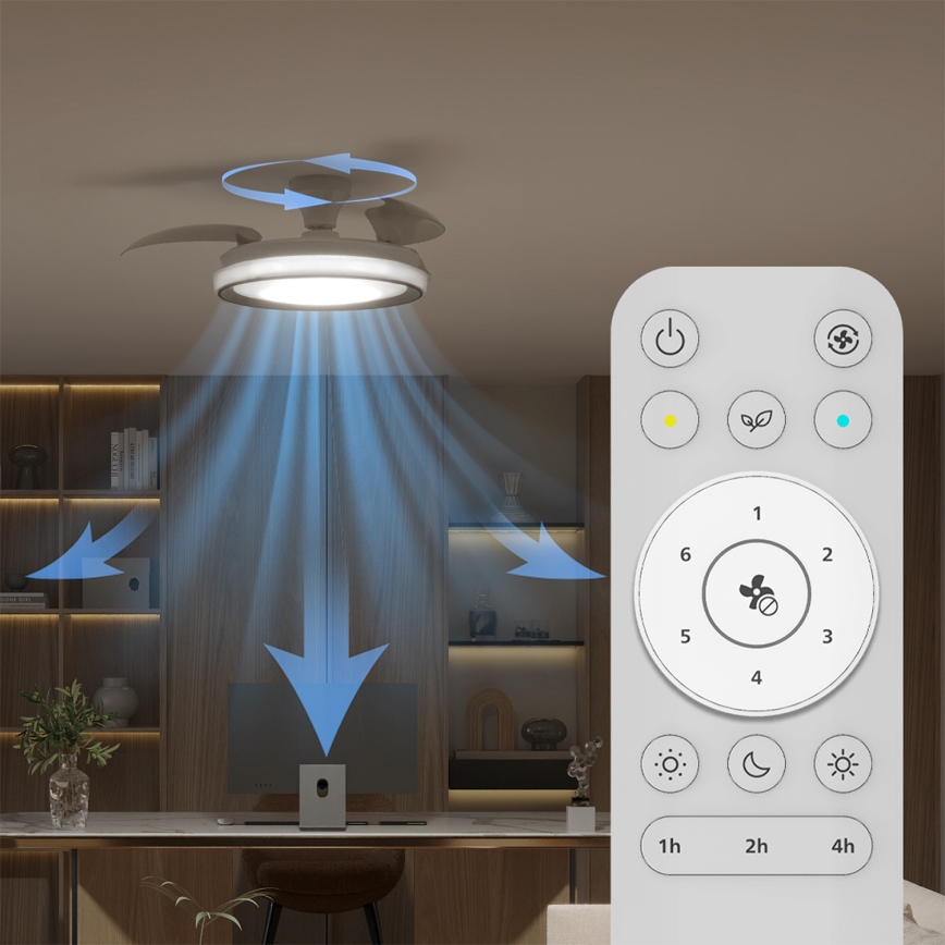 Philips - Himennettävä LED-kattovalaisin tuulettimella BLISS LED/35W/230V valkoinen + kaukosäädin