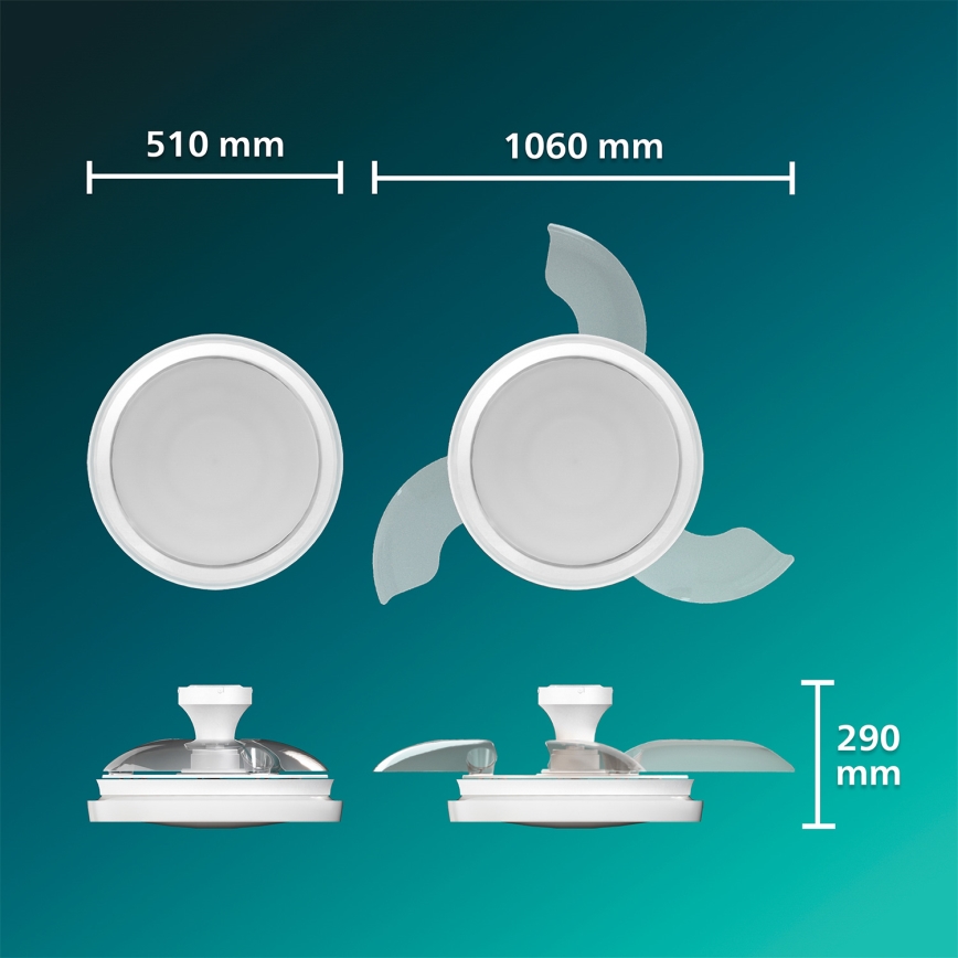 Philips - Himennettävä LED-kattovalaisin tuulettimella BLISS LED/35W/230V valkoinen + kaukosäädin