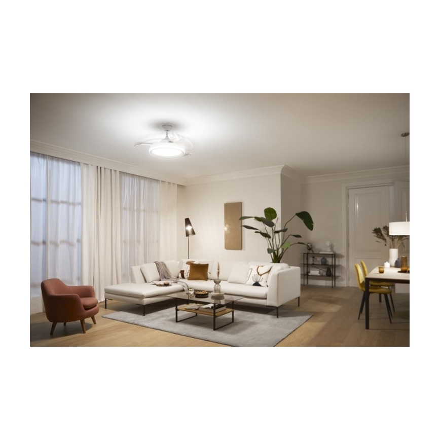 Philips - LED-kattotuuletin LED/35W/230V 5500/4000/2700K valkoinen + kaukosäädin