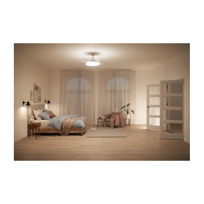 Philips - LED-kattotuuletin LED/35W/230V 5500/4000/2700K valkoinen + kaukosäädin