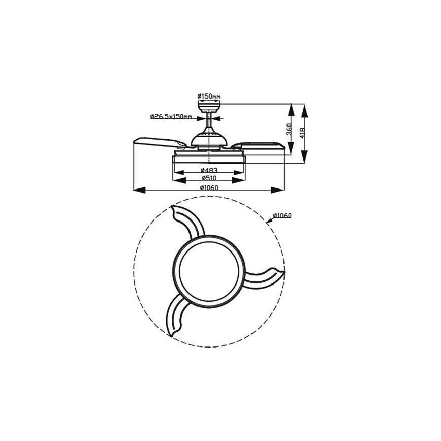 Philips - LED-kattotuuletin LED/35W/230V 5500/4000/2700K valkoinen + kaukosäädin