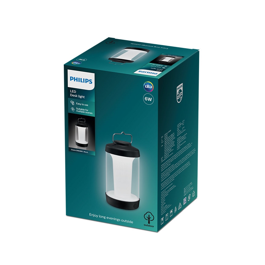 Philips - LED-säädettävä kannettava lamppu CICERO LED/6W/5V 4000 mAh IP54