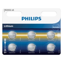 Philips CR2032P6/01B - 6 kpl Litiumnappikenno CR2032 MINICELLS 3V