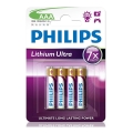 Philips FR03LB4A/10 - 4 kpl Litiumkenno AAA LITHIUM ULTRA 1,5V 800mAh