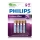 Philips FR03LB4A/10 - 4 kpl Litiumkenno AAA LITHIUM ULTRA 1,5V 800mAh