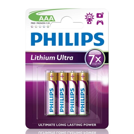 Philips FR03LB4A/10 - 4 kpl Litiumkenno AAA LITHIUM ULTRA 1,5V
