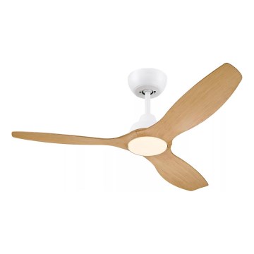 Philips - Himennettävä LED-kattotuuletin OLAS LED/24W/230V Ø 132 cm valkoinen/ruskea + kaukosäädin