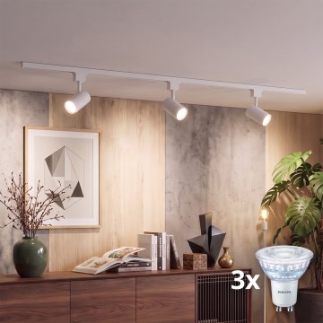 Philips - Himennettävä LED-kohdevalaisin EASYLINK-kiskojärjestelmään 3xGU10/7W/230V 2200-2700K 1m valkoinen