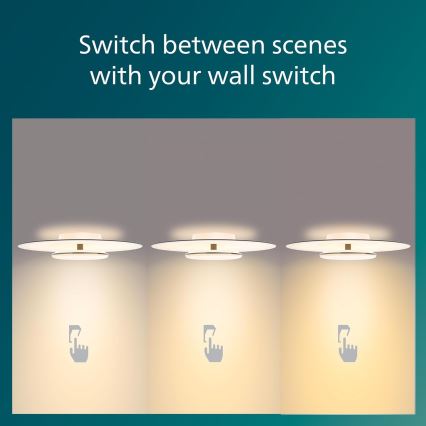 Philips- Himmennettävä LED-kattovalaisin SCENE SWITCH LED/40W/230V 2700K hopea