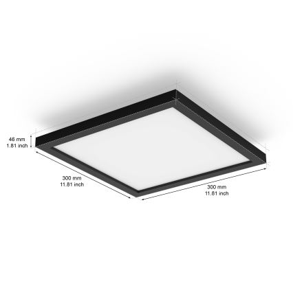Philips - Himmennettävä LED-kattovalaisin Hue AURELLE LED/19W/230V 2200-6500K 30x30 cm musta