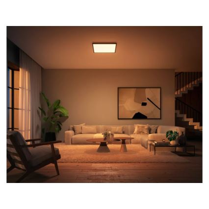 Philips - LED himmennettävä kattovalaisin Hue AURELLE LED/39W/230V 2200-6500K 60x60 cm musta