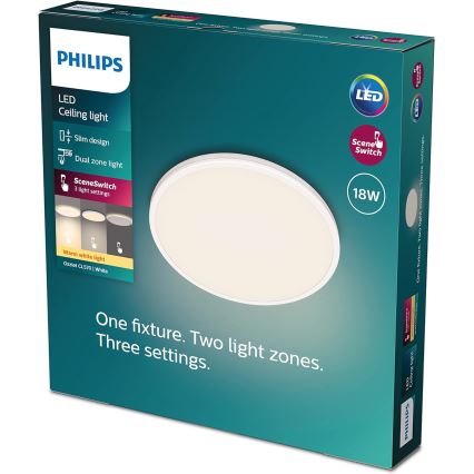 Philips - Himmennettävä LED-kattovalaisin SCENE SWITCH LED/18W/230V halkaisija 30 cm 2700K valkoinen