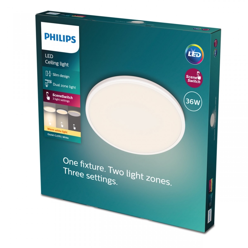 Philips - Himmennettävä LED-kattovalaisin SCENE SWITCH LED/36W/230V halkaisija 50 cm 2700K valkoinen