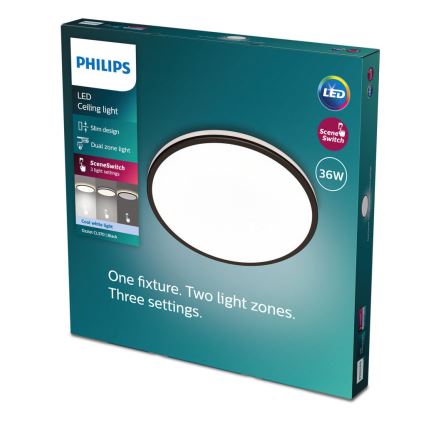 Philips - Himmennettävä LED-kattovalaisin SCENE SWITCH LED/36W/230V halkaisija 50 cm 4000K musta