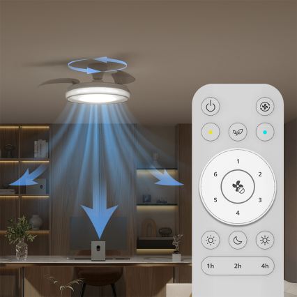 Philips - himmennettävä LED-kattovalaisin tuulettimella BLISS LED/35W/230V valkoinen + kaukosäädin