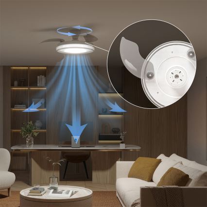 Philips - himmennettävä LED-kattovalaisin tuulettimella BLISS LED/35W/230V valkoinen + kaukosäädin