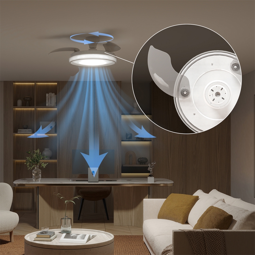 Philips - himmennettävä LED-kattovalaisin tuulettimella BLISS LED/35W/230V valkoinen + kaukosäädin