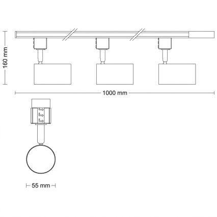 Philips - LED RGBW himmennettävä kohdevalaisin liukukiskojärjestelmään EASYLINK HUE 3xGU10/4,7W/230V 2200-6500K 1m musta
