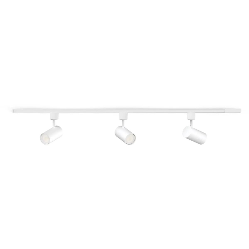 Philips - LED RGBW himmennettävä kohdevalaisin EASYLINK HUE -kiskojärjestelmään 3xGU10/4,7W/230V 2200-6500K 1m valkoinen + Hue bridge