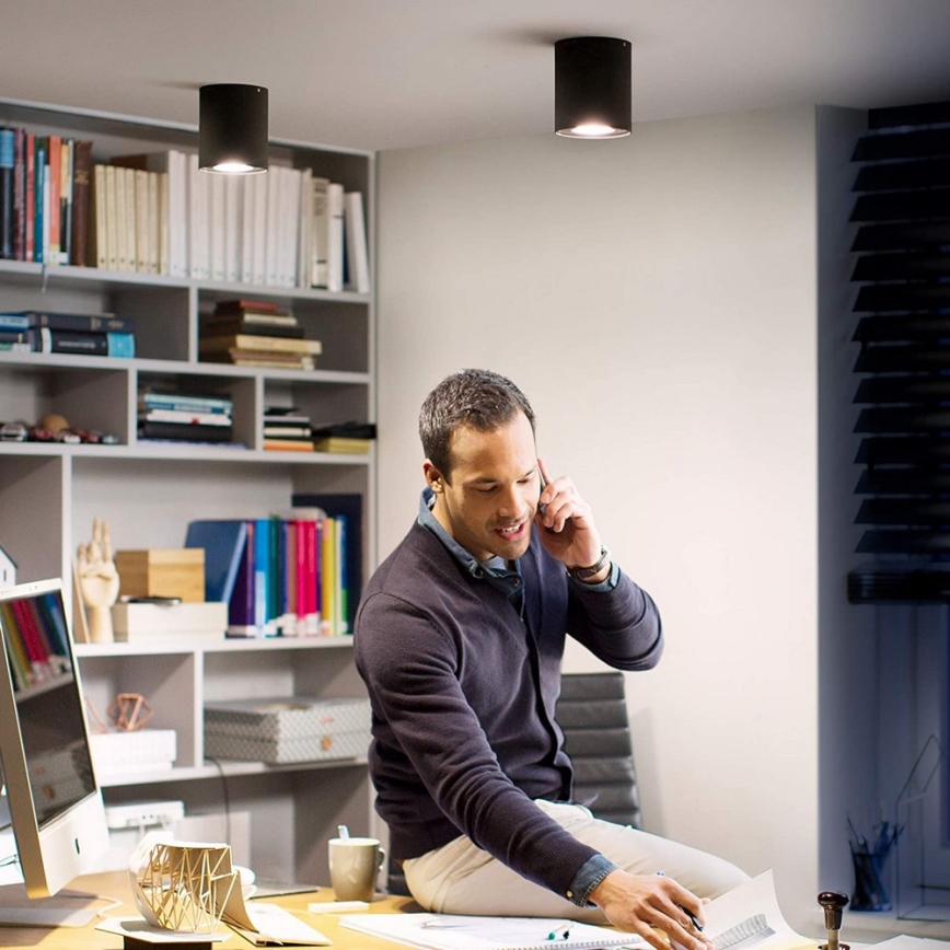 Philips - Himmennettävä LED-kohdevalo Hue PILLAR 1xGU10/4,2W/230V 2200-6500K + kauko-ohjaus musta