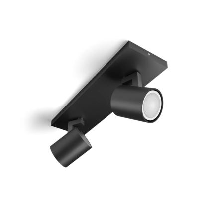 Philips - Himmennettävä LED-kohdevalo Hue RUNNER 2xGU10/4,2W/230V 2200-6500K + kauko-ohjaus musta