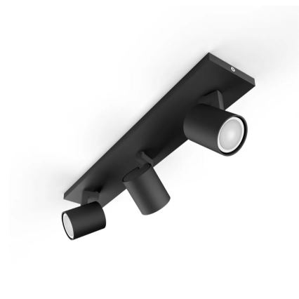 Philips - Himmennettävä LED-kohdevalo Hue RUNNER 3xGU10/4,2W/230V 2200-6500K + kauko-ohjaus musta