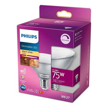 Philips himmennettävä LED-lamppu E27/9,5W/230V 2700K
