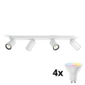 Philips - himmennettävä LED RGBW-kohdevalaisin PONGEE 4xGU10/4,8W/230V 3000K valkoinen + kaukosäädin