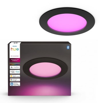 Philips - himmennettävä LED RGBW kylpyhuoneen alasvalaisin Hue SLIM LED/12W/230V 1000-20000K musta IP44