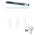 Philips - himmennettävä LED-riippuvalaisin vaijerikiinnityksellä EASYLINK-kiskojärjestelmään 3xGU10/6,2W/230V 2200-2700K 1 m valkoinen