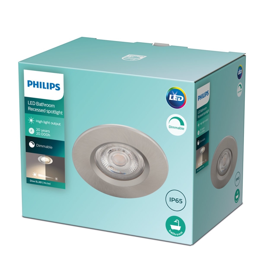 Philips - Himmennettävä LED-valaisin kylpyhuoneeseen LED/5W/230V 2700K IP65