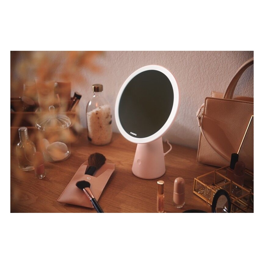 Philips – Himmennettävä meikkipeili LED-taustavalolla MIRROR LED/4,5W/5V
