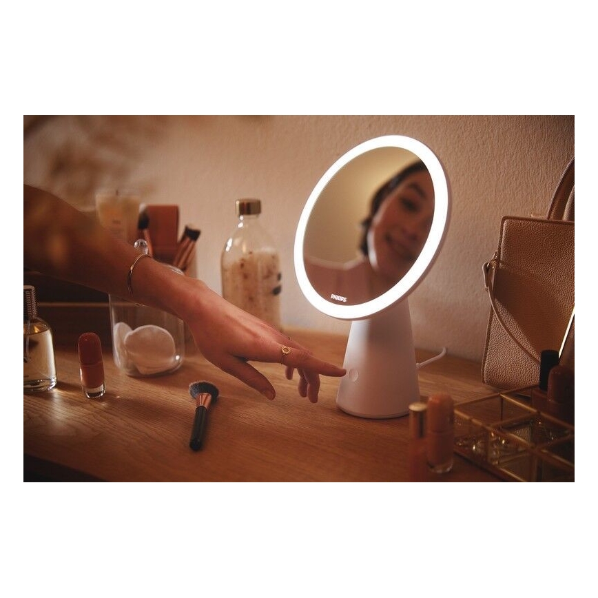 Philips – Himmennettävä meikkipeili LED-taustavalolla MIRROR LED/4,5W/5V