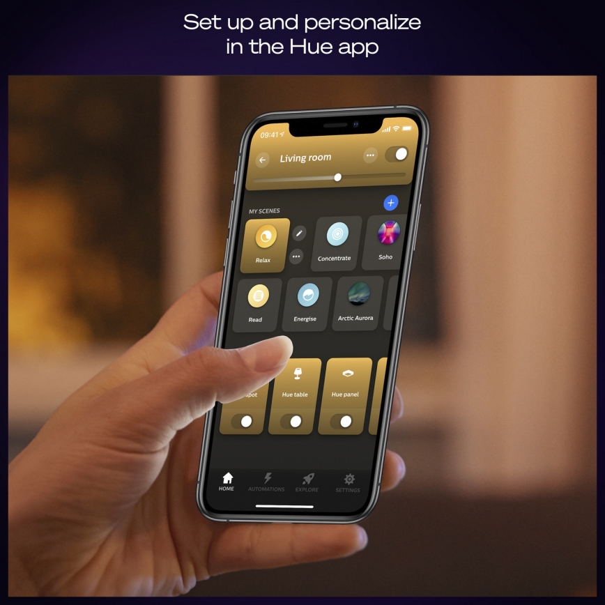 Philips - Hue AURELLE himmennettävä LED-kattovalaisin LED/39W/230V 2200-6500K 120x30 cm musta