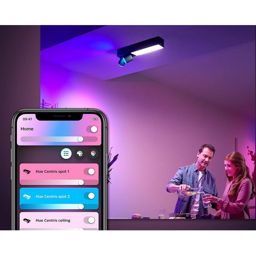 Philips - LED RGBW himmennettävä Hue CENTRIS kohdevalaisin LED/11W/230V + 2xGU10/5,7W