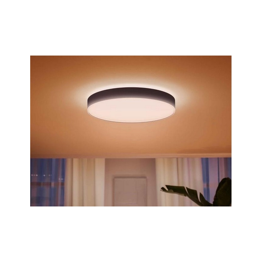 Philips Hue - himmennettävä LED-kattovalaisin 48 W, 230 V, 2200–6500 K, Ø 551 mm, musta + kaukosäädin