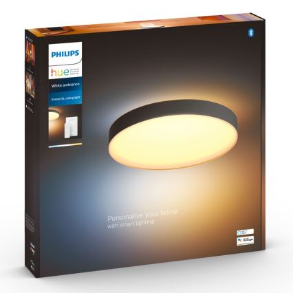 Philips Hue - himmennettävä LED-kattovalaisin 48 W, 230 V, 2200–6500 K, Ø 551 mm, musta + kaukosäädin