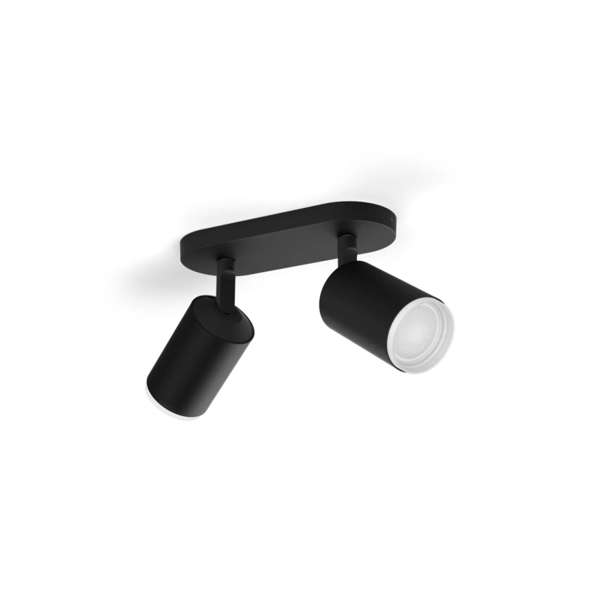 Philips - LED RGBW himmennettävä Hue FUGATO kohdevalaisin 2xGU10/4,2W/230V 2000-6500K musta