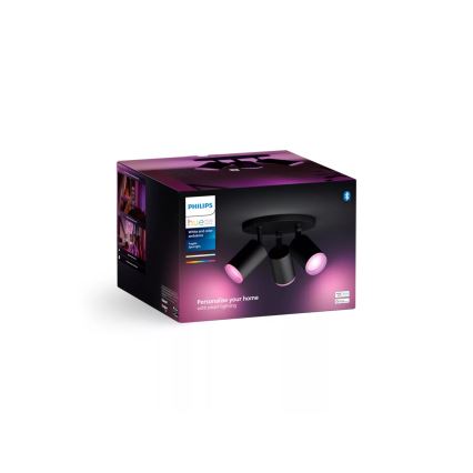Philips - LED RGBW himmennettävä Hue FUGATO kohdevalaisin 3xGU10/4,2W/230V 2000-6500K musta