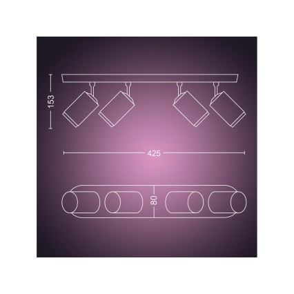 Philips - LED RGBW himmennettävä Hue FUGATO kohdevalaisin 4xGU10/4,2W/230V 2000-6500K musta