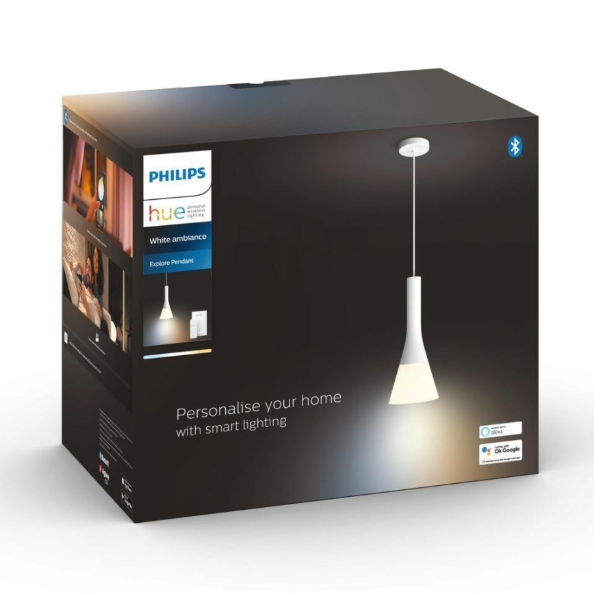 Philips - Hue EXPLORE himmennettävä LED-riippuvalaisin johdolla 1xE27/6W/230V 2200-6500K + kaukosäädin
